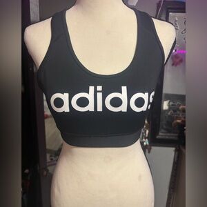 NWOT adidas Black Sports Bra with White Logo